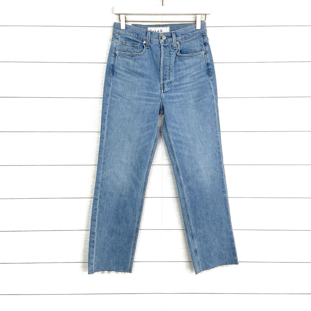 FRANK AND EILEEN The Monaghan Mom Jean 1990 Wash Light Straight Denim 26